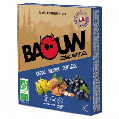 Barre énergétique Baouw Bio Cassis Amande Gentiane - montisport.fr