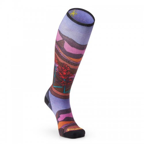 Chaussettes Ski Femme Smartwool Zero Cushion Floral - montisport.fr